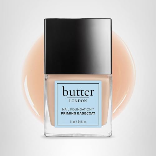Butter LONDON Nail Foundation Priming Base Coat - Sheer Coverage with Nude, Matte Finish - Nail Strengthener Supports Healthy Nail Growth & Prevents Nail Stains - Cruelty-Free & Gluten Free Nail Care