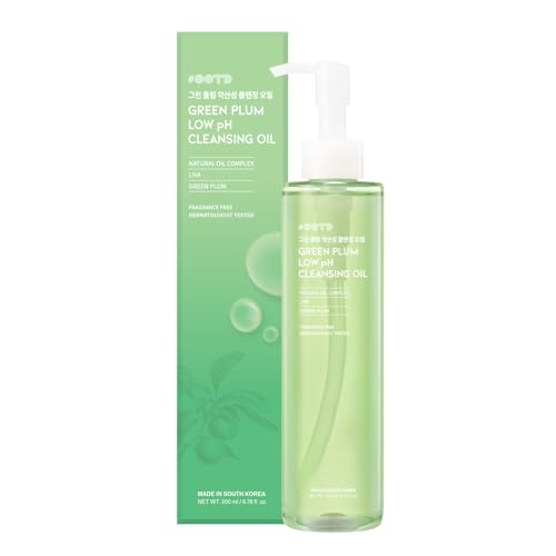 #OOTD Hydrating Makeup Remover Korean Cleanser for Face, LHA Natural Oil Complex Refreshing Gentle Cleanser for Sensitive Skin. Green Plum Low PH Cleansing Oil 200ml 6.76 Fl. Oz.