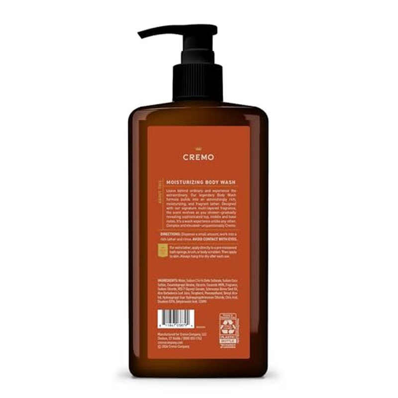 Cremo Rich-Lathering Golden Amber Body Wash for Men, 32 Fl Oz