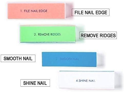 WEILUSI 4 Ways Nail Buffer Block Nail Files and Buffers, Nail Shine Buffers Blocks Files Sanding Polisher Smooth & Buff & Shine Manicure Buffer Tools Kit for Nail Art Care 6PCS