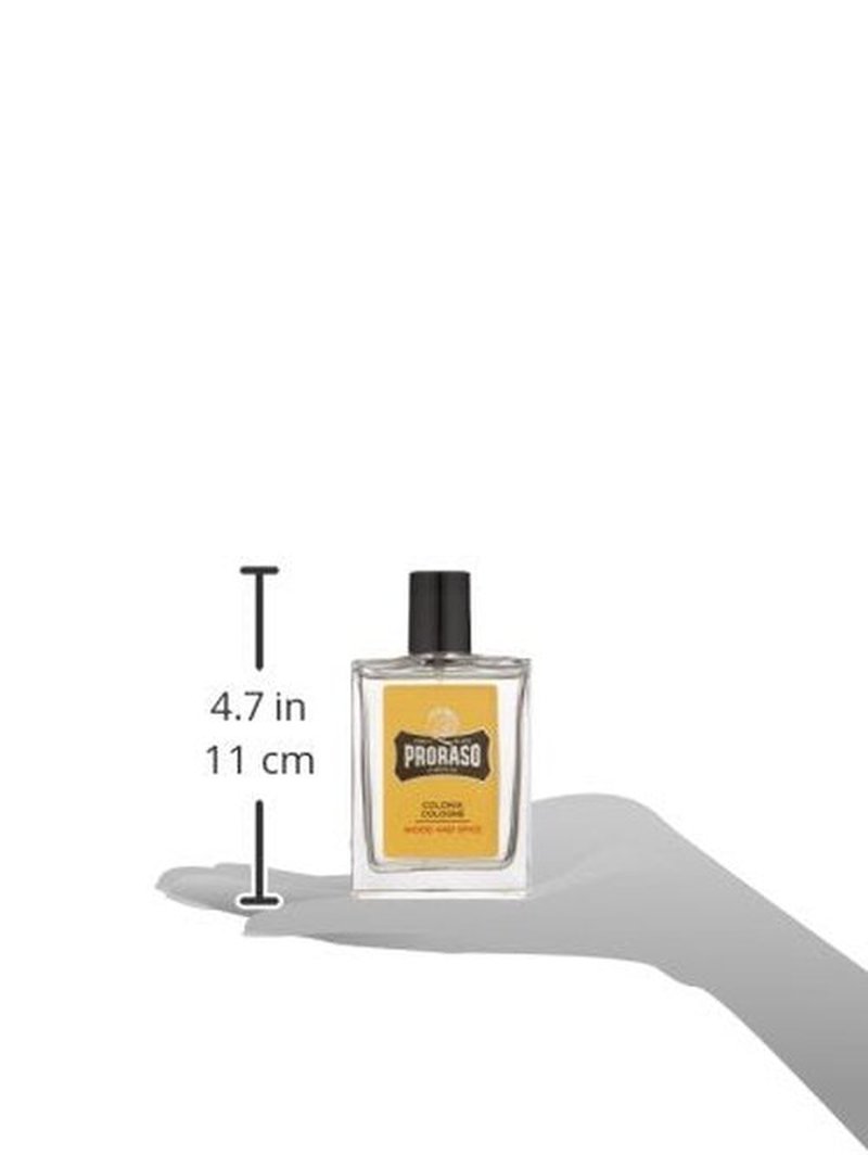 Proraso Wood and Spice Cologne - Masculine Woody Eau de Cologne with Cumin, Saffron & Cedarwood - 3.4oz