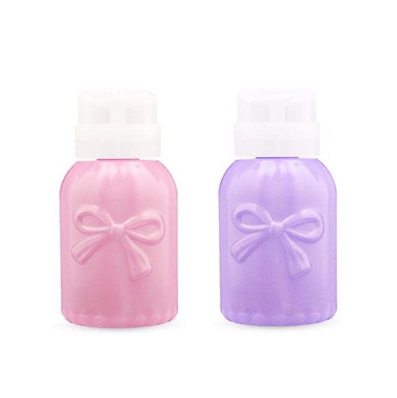 HLLMX 2 PCS Nail Polish Remover Pump Empty Dispenser Bottle for Alcohol Push Down Pump Dispenser Lockable Dispenser Bottle for Nail Polish Remover Makeup Remover Toner Etc