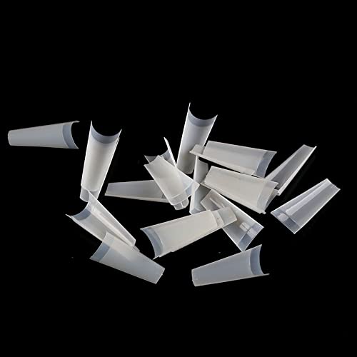 Natural Coffin Acrylic Nails- Coffin Ballerina Nail Tips Half Cover Nails Long Acrylic False Fake Nail Artificial, 10 Size 500pcs with Box(Natural)