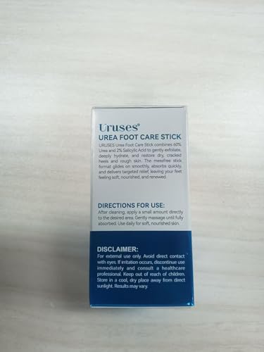 WeiWeiLa Urea Cream, Intensive Foot Repair Stick 60% Urea with 2% Salicylic Acid Heel Balm Stick, Maximum Strength Callus Remover Foot Care Cream for Cracked Heels, Dry Feet & Rough Skin