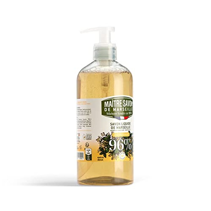MAITRE SAVON DE MARSEILLE Extra Gentle Liquid Soap With Pump - Honeysuckle 500 ml (16.9 fl oz)