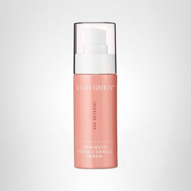 EXUVIANCE AGE REVERSE+ Advanced Total Correct Firming Antiaging Face Serum - For Fine Lines and Deep Wrinkles - Hydrates, Brightens & Evens Skin Tone with Peptides, Hyaluronic Acid and PHA, 1 Fl Oz