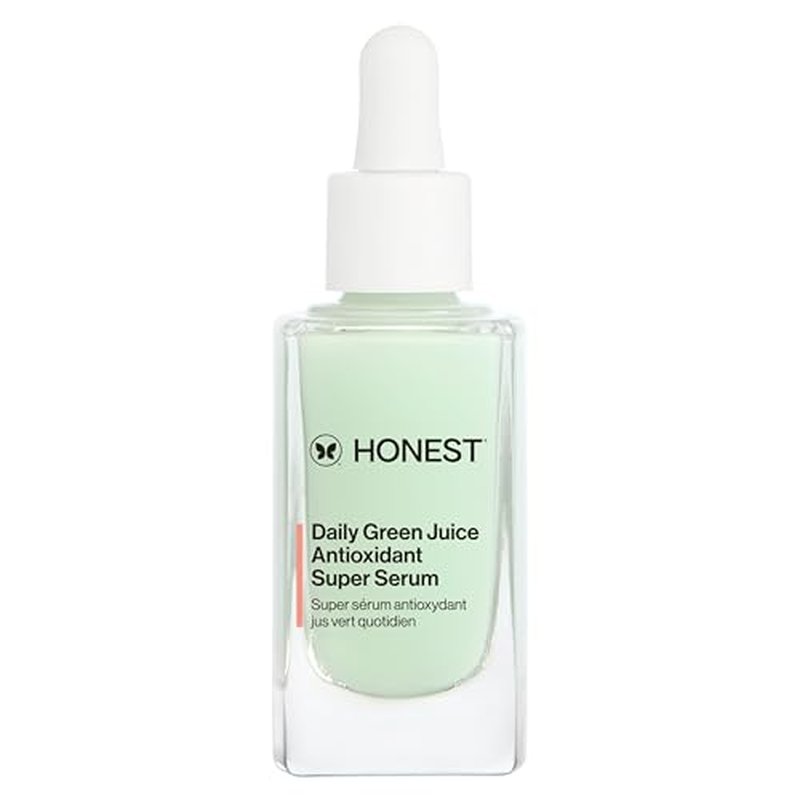 Honest Beauty Daily Green Juice Antioxidant Super Serum, Improves Skin Tone Texture, Gentle for Sensitive Skin, Fragrance-Free Vegan, 1 fl oz