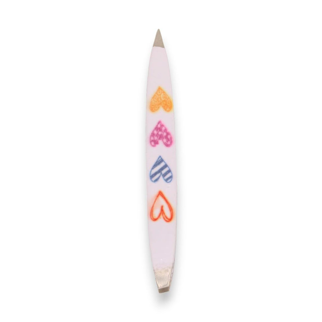 F.A.R.A.H Z-Tweeze Professional Stainless Steel Dual Ended Precision Tweezers - Heart Collection (Sketch My Heart White)