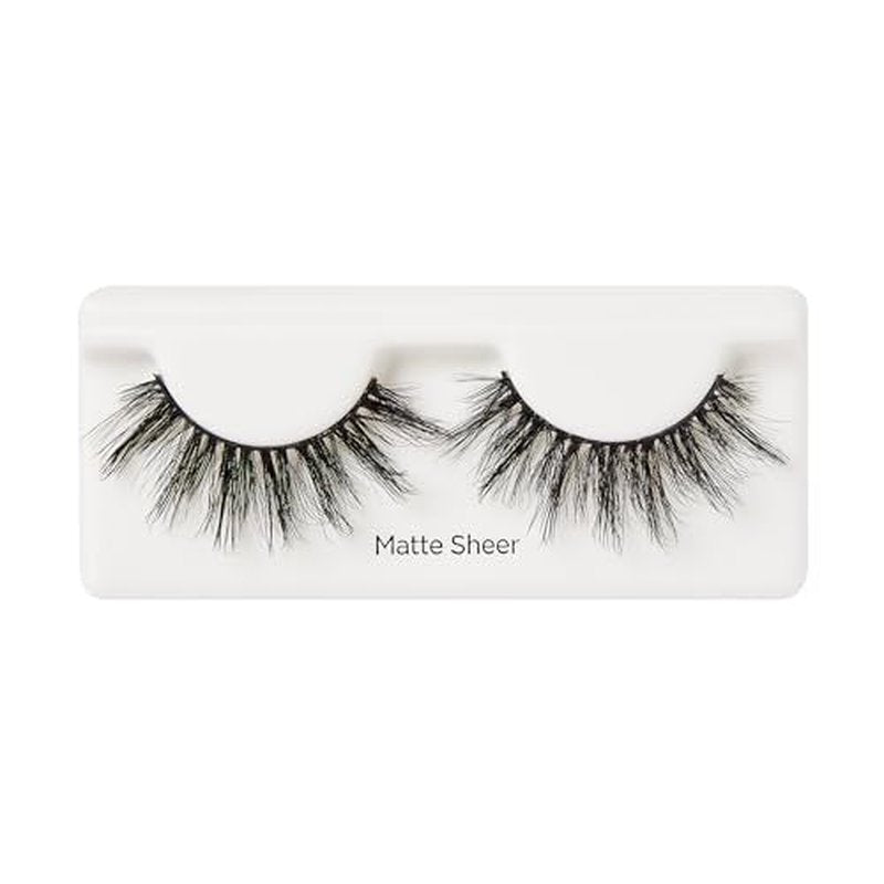 KISS Lash Couture False Eyelashes, Matte Black Faux Mink Collection, 3D Volume Lash, Soft & Matte Finish, Style 'Matte Sheer', 1 Pair Fake Eyelashes (Pack of 2)