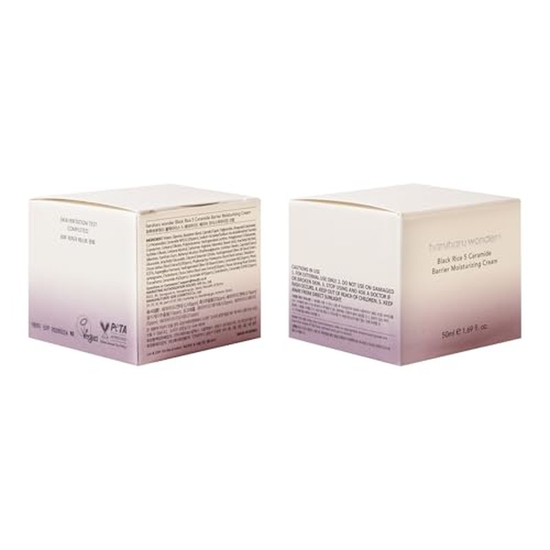HARUHARU wonder Black Rice 5 Ceramide Barrier Moisturizing Cream, Daily Skin Barrier Care, Long-Lasting Hydration, Soothing & Nourishing, Ceramide Capsules, Korean Skincare, 1.69 fl.oz