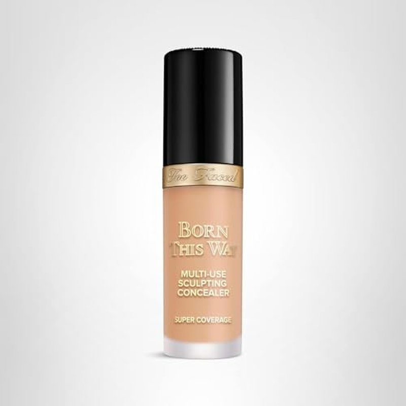 Too Faced Born This Way Super Coverage Multi-Use Concealer | Full Coverage, Non-Comedogenic, Oil Free + Long Lasting Concealer | Hyaluronic Acid + Coconut Water, 0.45 Fl Oz, Natural Beige