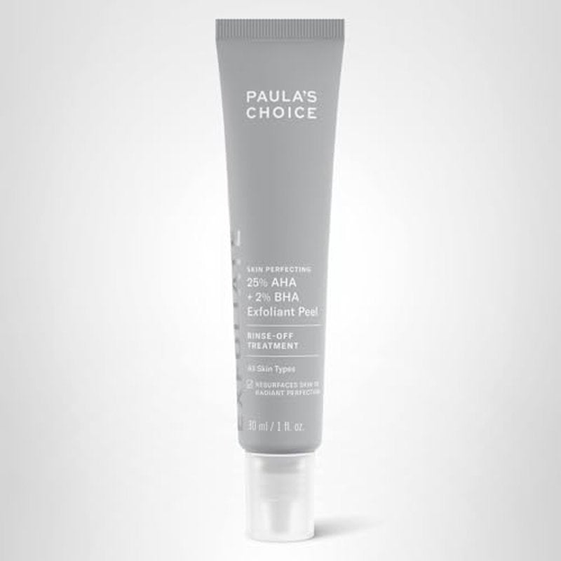 Paula's Choice Skin Perfecting 25% AHA + 2% BHA Face Exfoliant Peel, Facial Exfoliant Peel Rinse Off Treatment, All Skin Types, Fragrance-Free, 1 Oz