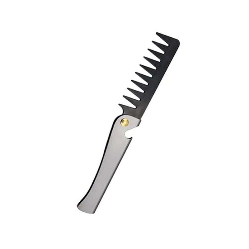 Stainless Steel Folding Pocket Comb - Portable Hair Comb for Styling, Salon & Home Use