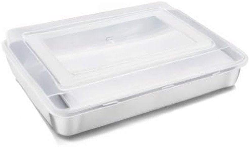 E-far Stainless Steel Baking Pan - 12⅓ x 9¾ Inch Rectangle Sheet Cake Pan with Lid | Non-Toxic, Heavy Duty & Dishwasher Safe