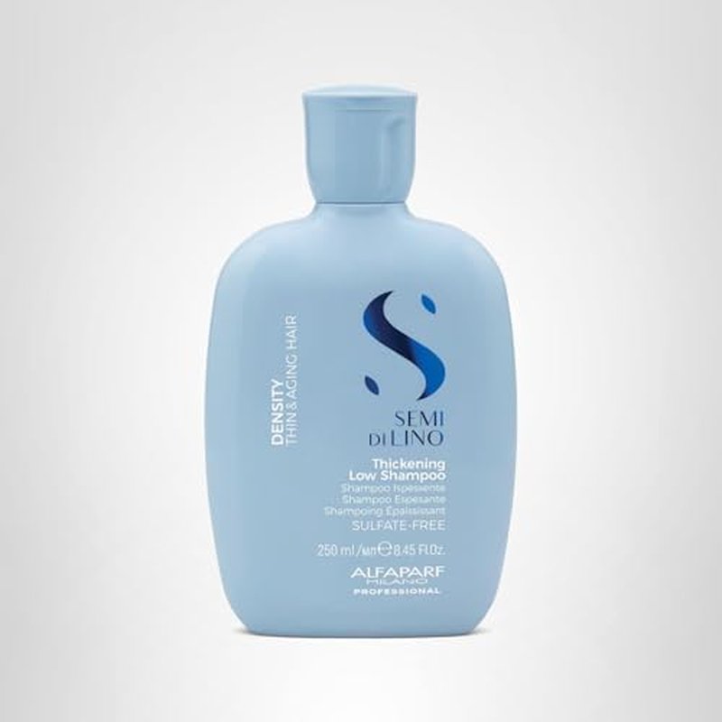 ALFAPARF MILANO Semi di Lino Density Sulfate Free Shampoo - Thickening Low Shampoo for Thin and Aging Hair - Adds Body and Volume for Revitalized, Youthful and Thicker Hair - 8.45 FL. Oz.