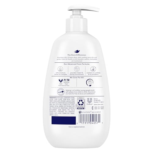 Dove Advanced Care Shea Butter & Warm Vanilla Hand Wash for Soft, Smooth Skin, More Moisturizers Than The Leading Ordinary Hand Soap 12 oz