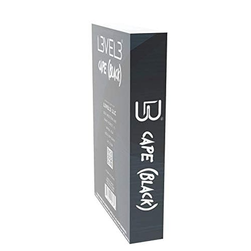 Level 3 Black Cape - Universal Size - Comfortable with Adjustable Neck Closure - for Barbers and Hair Stylist (Single)
