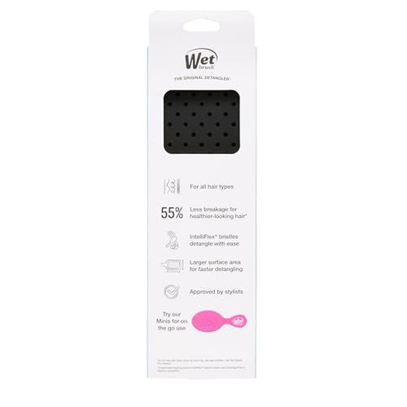 Wet Brush Paddle Detangler Hair Brush, Black Frost - Ultra-Soft IntelliFlex Detangling Bristles with AquaVent Design - Spread Hair Treatments Evenly - Glides Through Tangles For All Hair Types