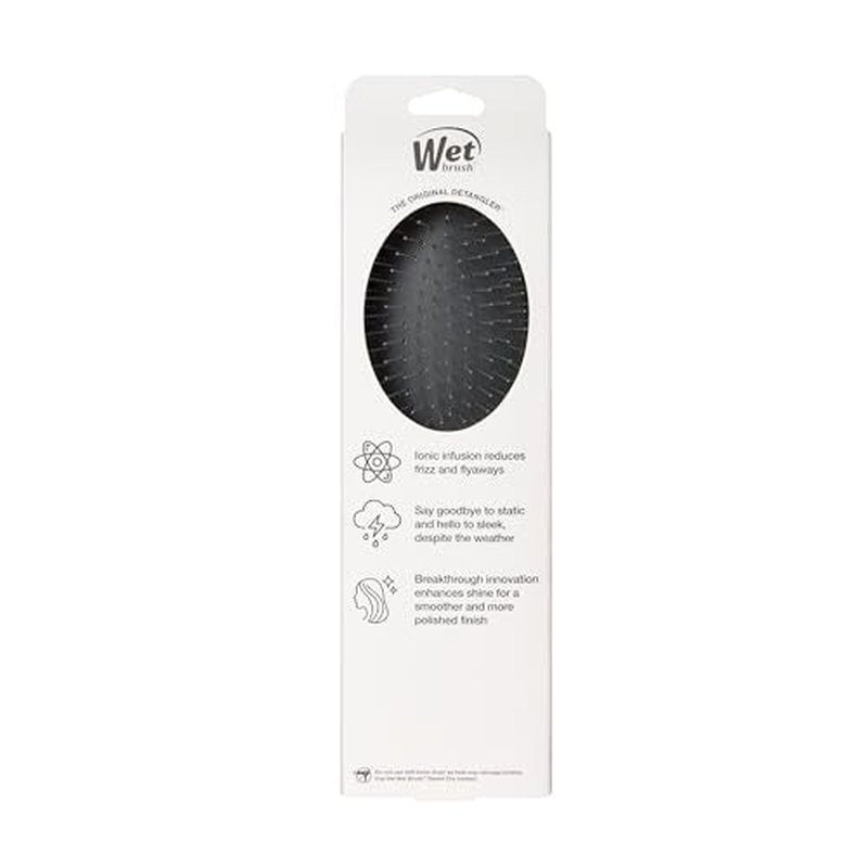 Wet Brush Frizz-Free Detangler Brush with Ionic Technology, Black, Provides Frizz Control, Reduces Static, and Smooths All Hair Types, Best for Dry Hair, Made for Women, Men & Kids
