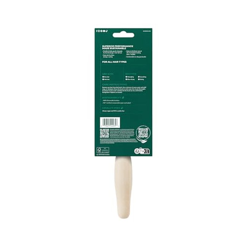 EcoTools Shine Activating Detangler Hairbrush, Brush For Wet Or Dry Hair, Gently Detangle & Style Hair, Heat Safe Paddle Brush, Flexible Bristles, Renewable Bamboo, Vegan & Cruelty-Free, 1 Count