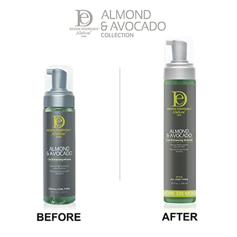 Design Essentials Curl Enhancing Hair Mousse for Curly Hair; Almond and Avocado Collection, 10 Ounce