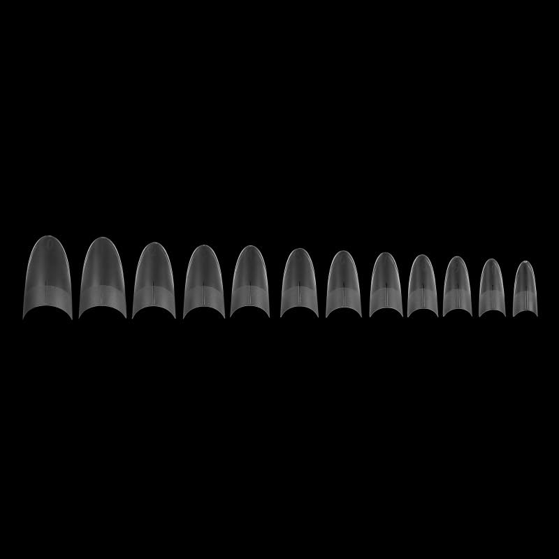 Wellquinn Short Almond Nail Tips Half Cover Almond Nail Tips for Acrylic Nails Clear Press on Soft Gel False Nails for Poly Nail Extension Nail Art Salon and Home DIY 320Pcs 12 Sizes