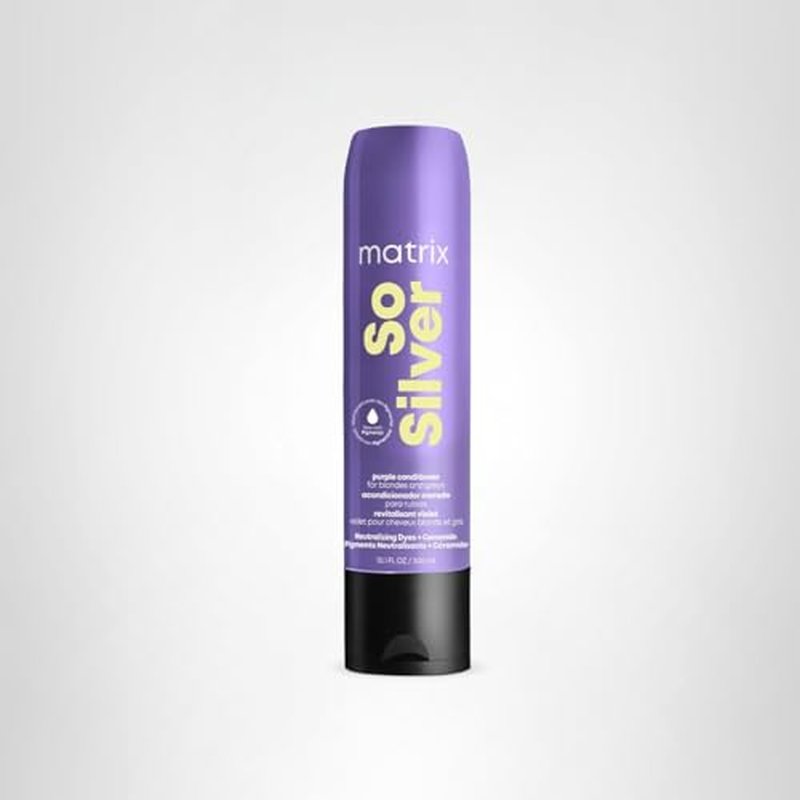 Matrix So Silver Purple Conditioner - Tones Blonde & Grey Hair, Eliminates Brassiness, Infused With Purple Pigments, Salon-Quality, Vegan