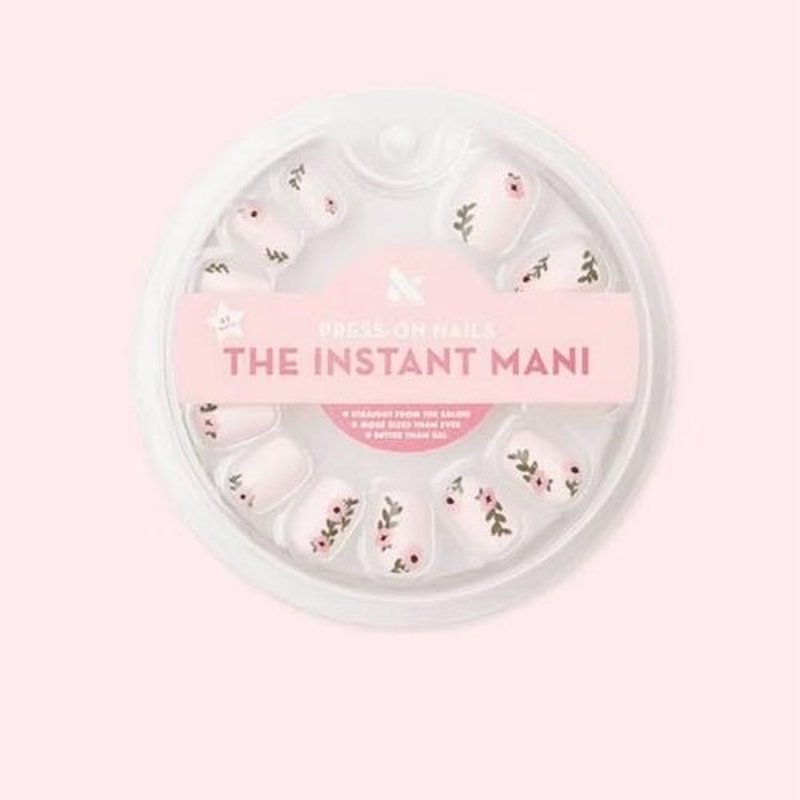 Olive & June Instant Mani Press On Nails (Glue), 42 Fake Nails, 21 Sizes Non-Toxic, Long-Lasting Recycled Materials Realistic Look (Wild Flower)