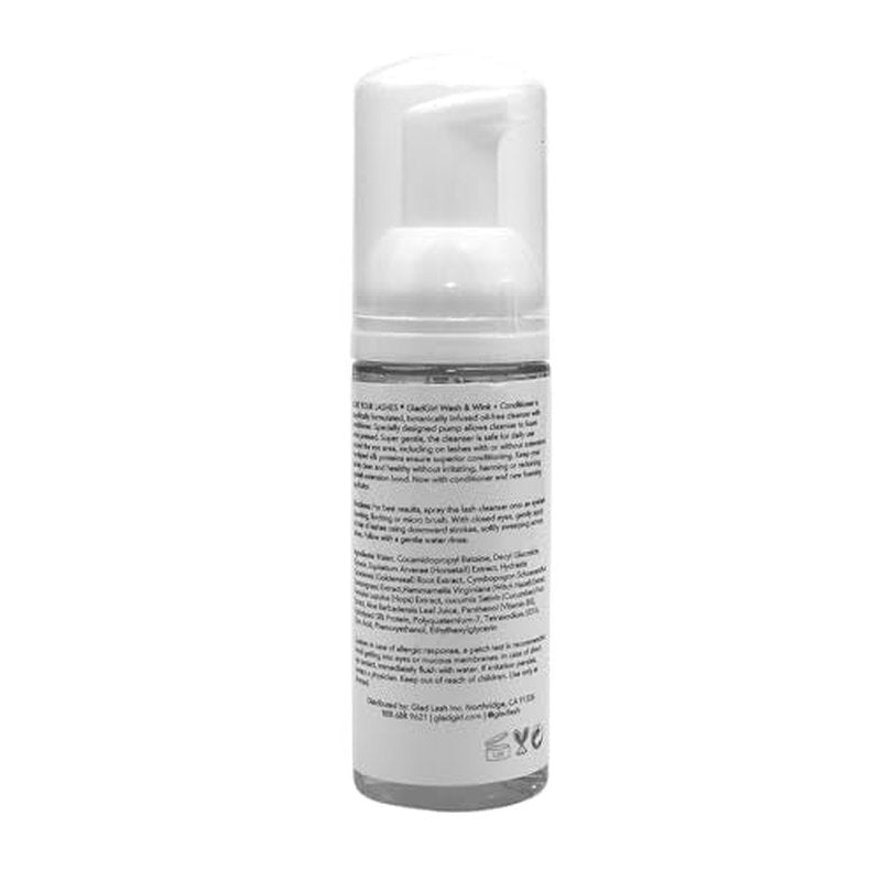 Eyelash Extension Cleanser Wash And Wink™ - Eyelash Shampoo + Conditioner - Glad Lash - Non Irritating Foaming Liquid