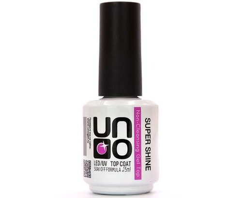 Generic UNO Proffisional Super Shine Top Coat No Wipe Top Gel Soak Off UV LED Shine Finish Long Lasting Nail Salon Manicure, Clear