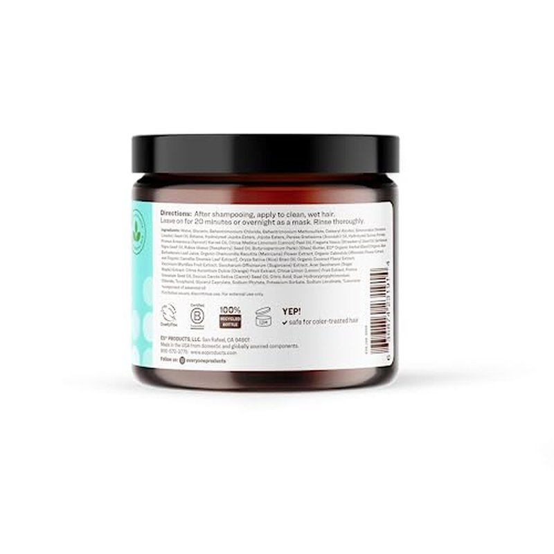 Everyone Hair Care 5 Star Deep Conditioner - Coconut & Lemon, 8 fl oz Bottle, Hair Mask for Dry Damaged Hair, Leave in Conditioner for Moisturizing Treatment, Sulfate Free & Paraben Free