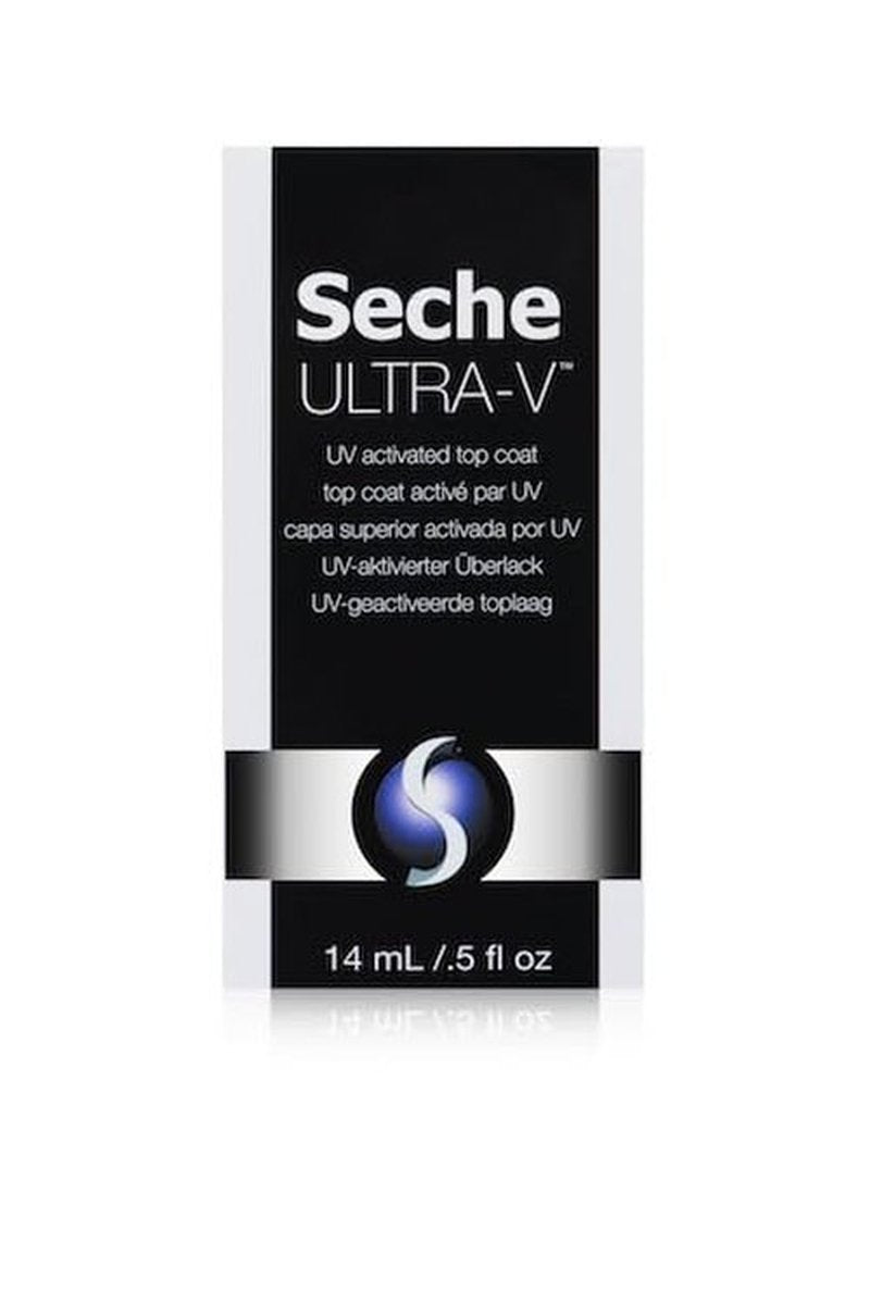 Seche Ultra-V UV Gel Top Coat Nail Polish - Quick-Dry, Long-Wearing Clear Gel for Salon & Home Use | 0.5 fl oz