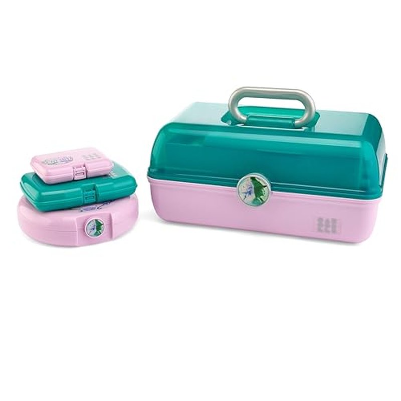 Caboodles For Good 4-Piece Set With On-The-Go Girl, Cosmic Compact, Care Pack, Lil Bit, Teal Lavender, Travel Organizers For Makeup, Wicked: For Good Limited Edition, Includes Wicked-Themed Stickers