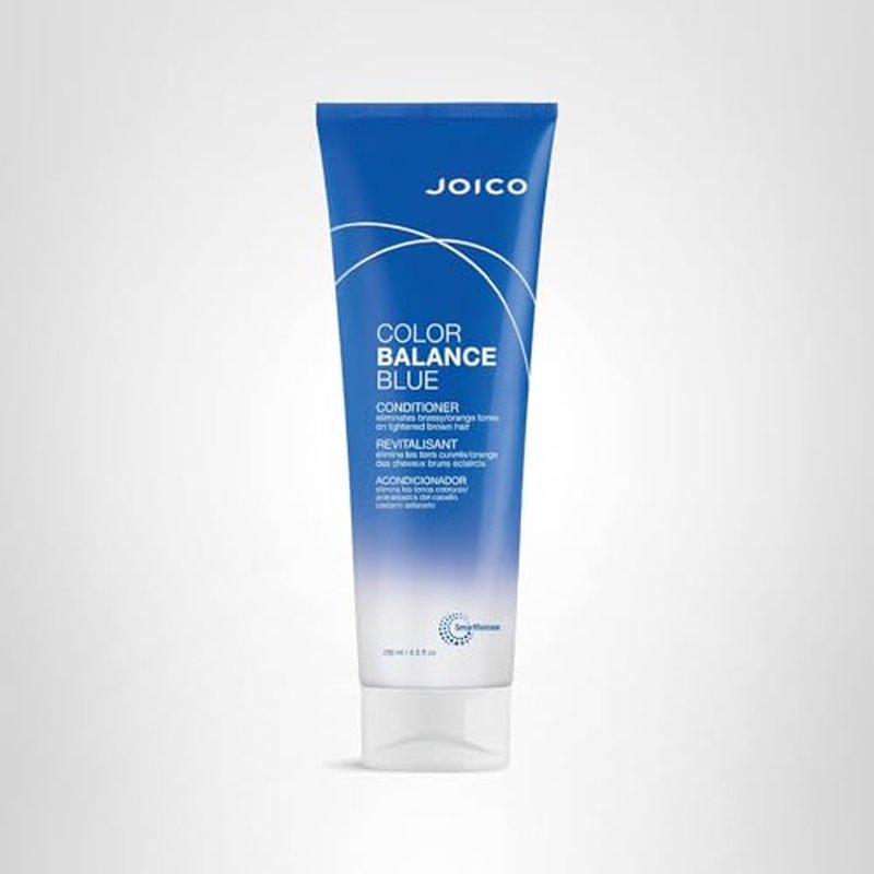 Joico Color Balance Blue Conditioner | For Lightened Brown Hair | Eliminate Brassy Orange Tones | Boost Color Vibrancy & Shine | UV Protection | With Rosehip Oil & Green Tea Extract | 8.5 Fl Oz