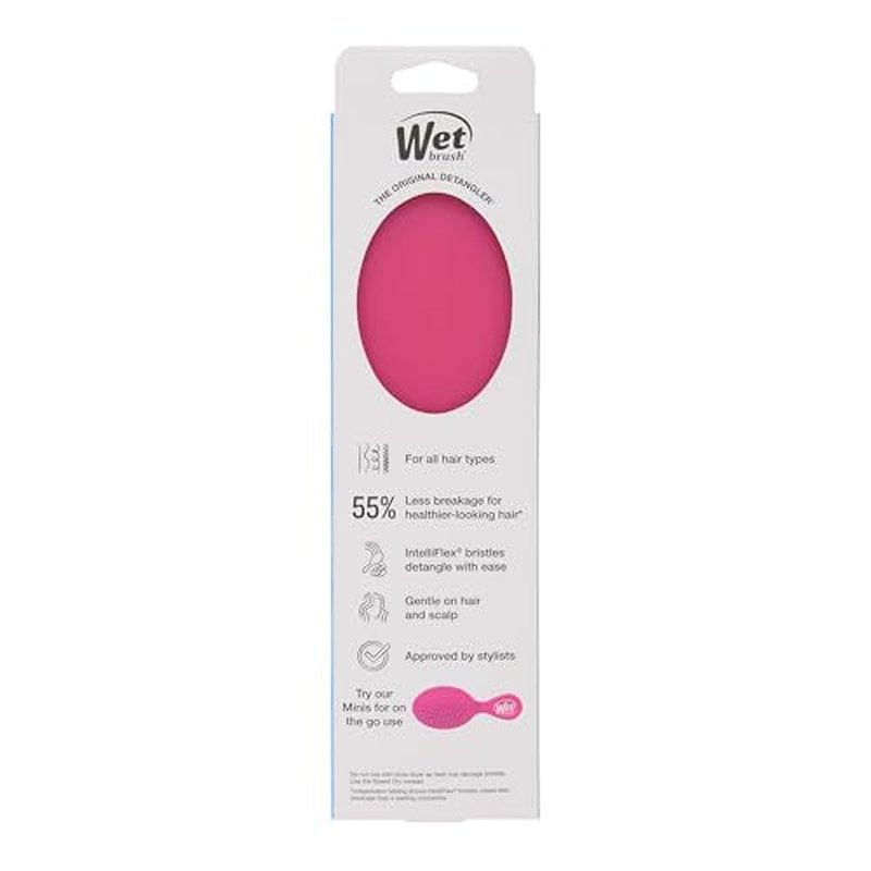 Wet Brush Original Detangler Hair Brush, Pink Frost - Ultra-Soft IntelliFlex Bristles - Detangling Brush Glides Through Tangles For All Hair Types (Wet Dry & Damaged Hair) - Women & Men