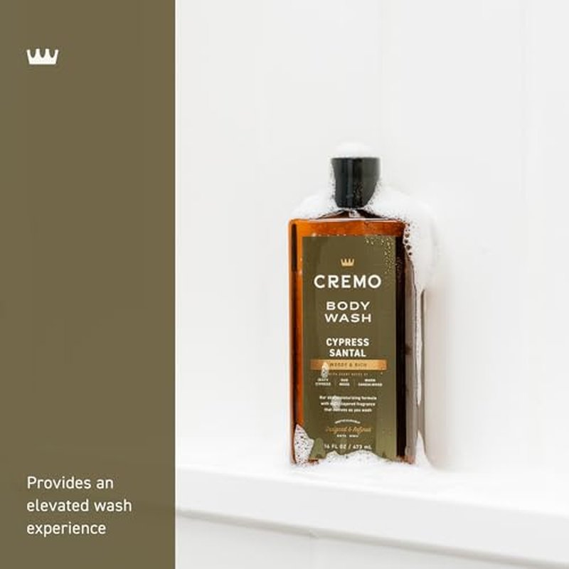 Cremo Body Wash for Men, Rich-Lathering Cypress Santal, 16 Fl Oz