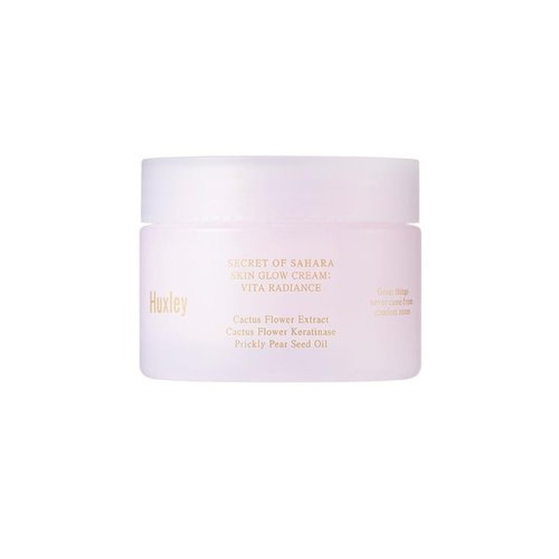 Huxley Secret of Sahara Skin Glow Cream Vita Radiance, 3% Niacinamide Face Moisturizer, Korean Skin Care Gel Cream for Dewy Glow, Glass Skin Finish | 50ml /1.69 fl. oz.