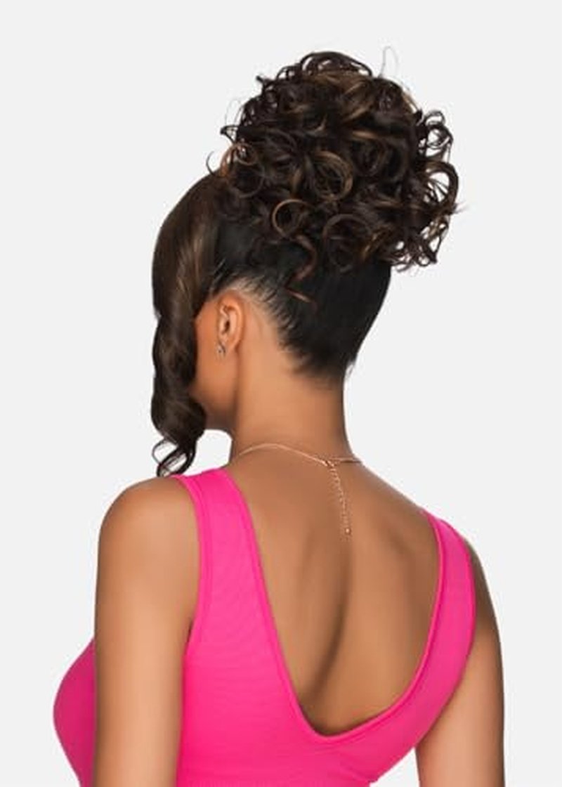 Vivica A. Fox Hair Collection LBPB-VIOLET, Bang & Bun, Quick and Easy Lace, Ponytail Bun and Lace Bangs (FS1B/30)