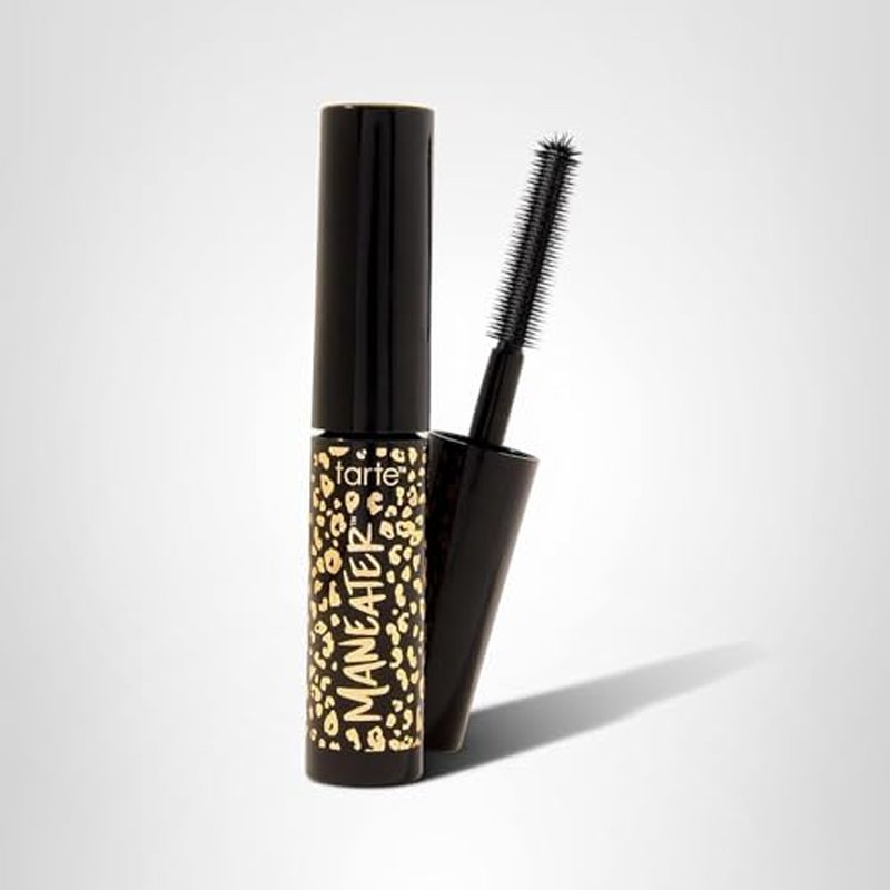 tarte maneater mascara – Extreme Curl, Instant Volume & Length, 16HR Ultra-Creamy Longwear Eye Makeup, Cruelty-Free, travel size, black