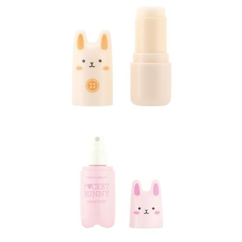 TONYMOLY Pocket Bunny Bar Perfume Stick & Facial Mist Bundle - Hydrating Solid Fragrance for Women