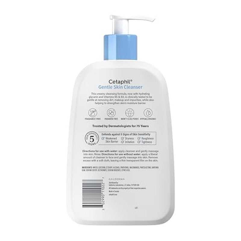 Cetaphil Face Wash, Hydrating Gentle Skin Cleanser for Dry to Normal Sensitive Skin, 16 oz + Travel Size Moisturizing Lotion 2 oz