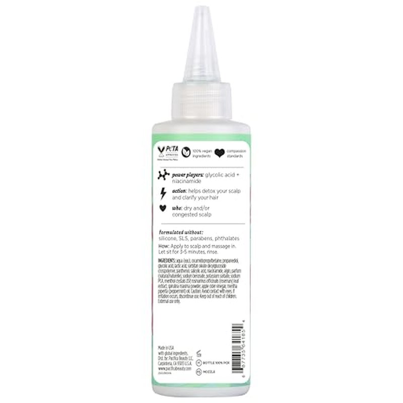 Pacifica Scalp Detox Tonic – Scalp Exfoliator with Glycolic & Salicylic Acid for Clarifying Build Up & Purifying – Infused with Rosemary to Support an Itchy, Dry Head – Vegan & Cruelty-Free – 5 oz