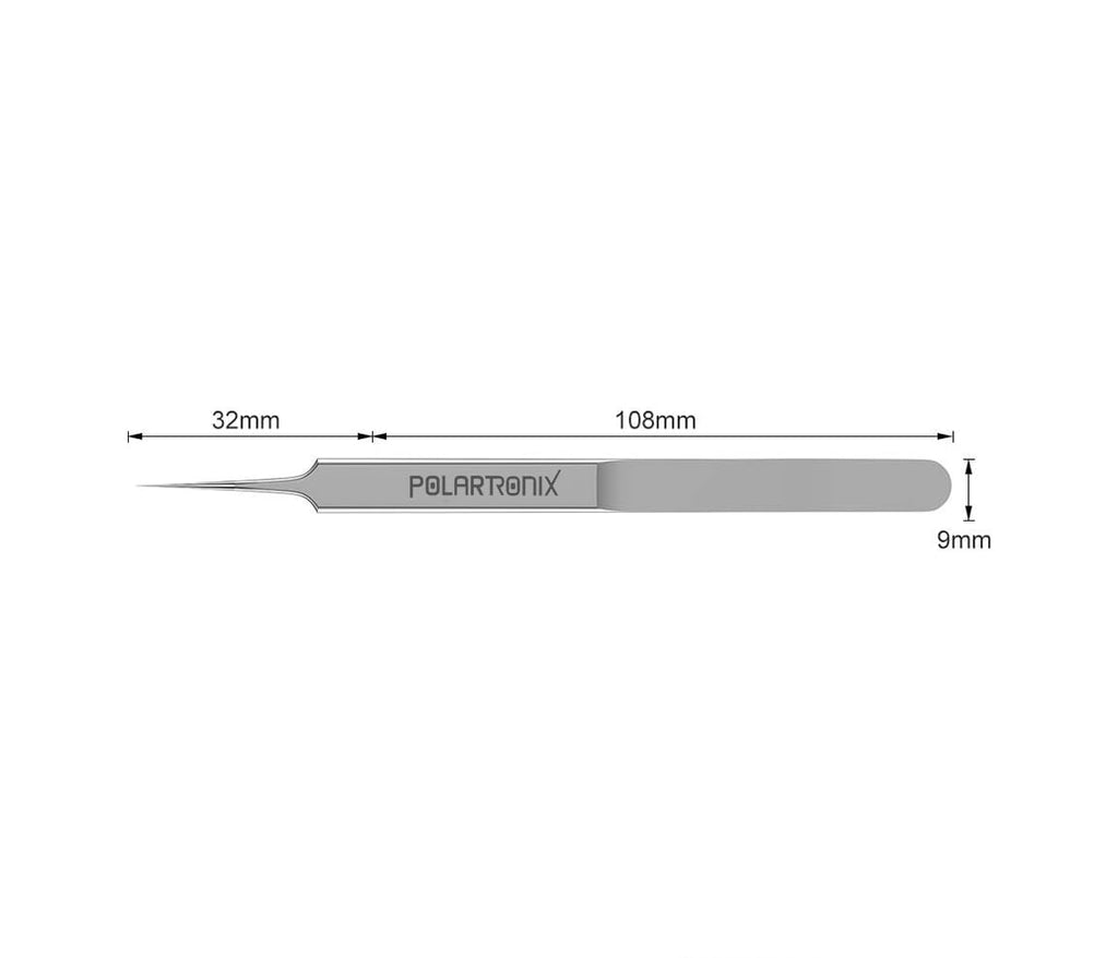 Ultra Fine Tip Tweezers Straight Tip Precision Titanium Alloy ESD Safe Micro Soldering Motherboard Work For iPhone iPad German, Silver Crafting, Watch repair ic holder 0.1mm