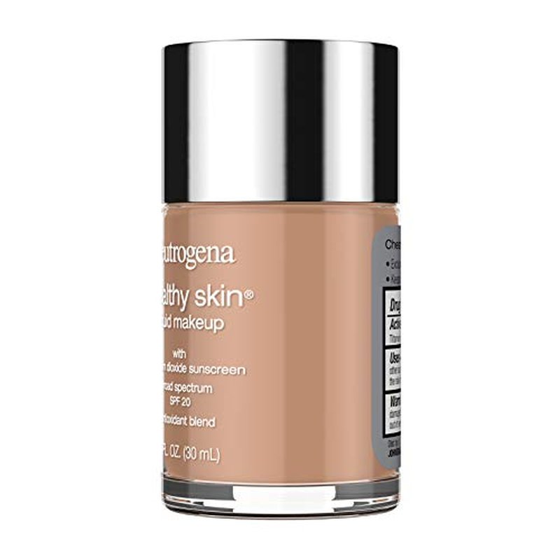 Neutrogena Healthy Skin Liquid Makeup Foundation, Broad Spectrum SPF 20 Sunscreen, Lightweight & Flawless Coverage Foundation with Antioxidant Vitamin E & Feverfew, 135 Chestnut, 1 fl. oz