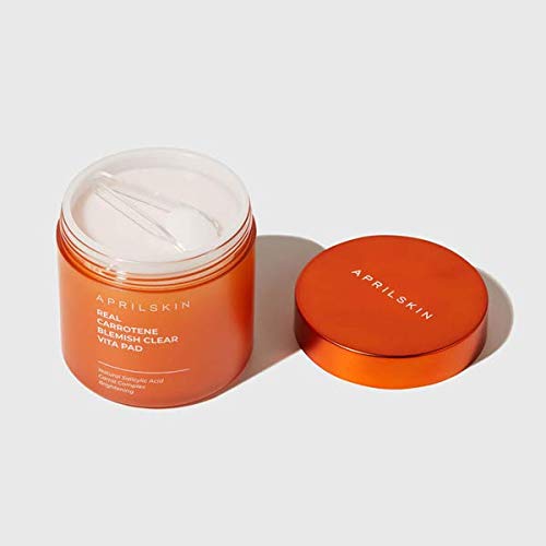 APRILSKIN Carrotene Clarifying Pads - Exfoliating Acne Treatment for Oily, Sensitive Skin | 60 Vegan Pads