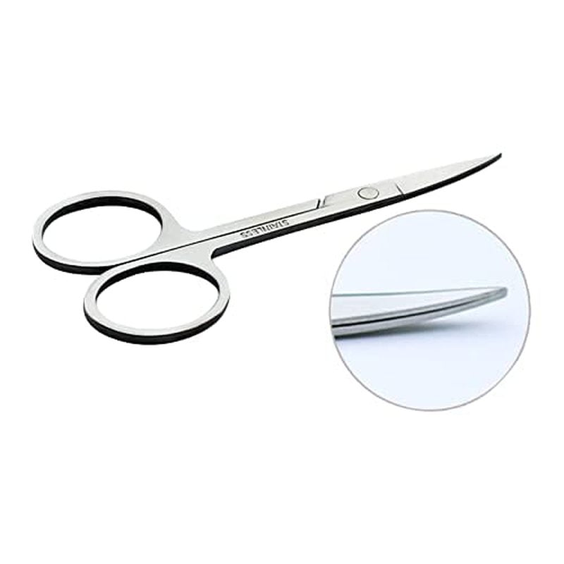 Stainless Steel Cuticle Remover Tool Set - Straight Cuticle Scissors (3.5”), Curved Cuticle Scissors (3.5”), Cuticle Nippers (3.7”) & Cuticle Pusher Set of 4 (5” each).