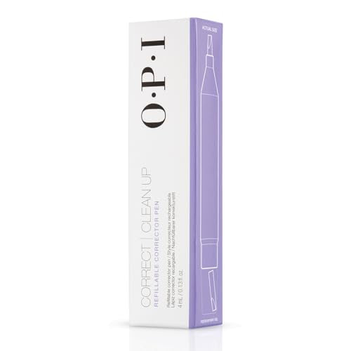OPI Correct Clean Up | Refillable Nail Polish Remover Corrector Pen | Gentle & Non-Drying Formula | Includes Replacement Tip | 0.13 fl oz