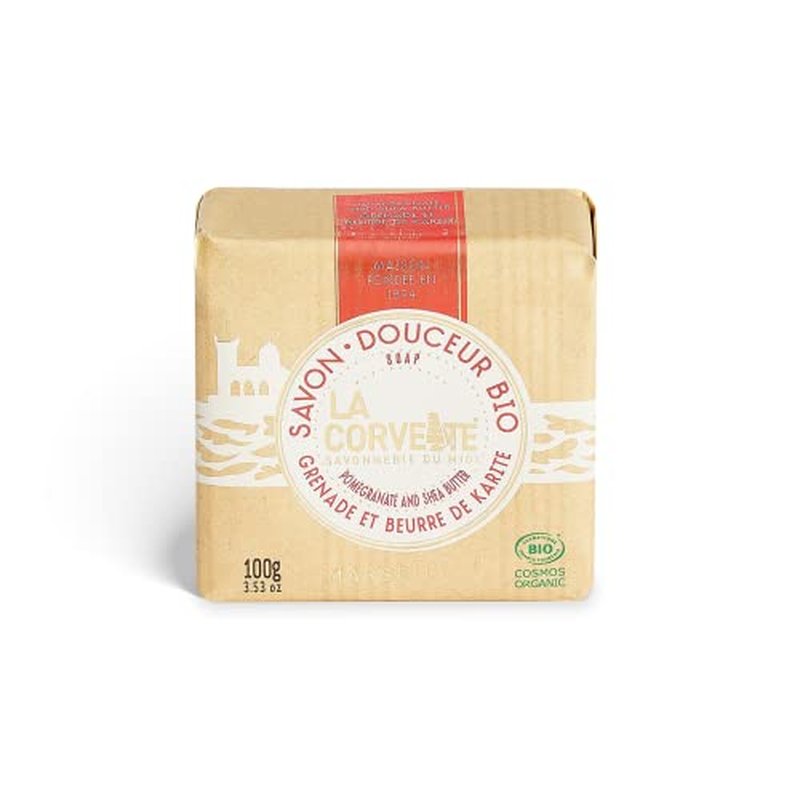 La Corvette organic soap bar - pomegranate with shea butter, 100g