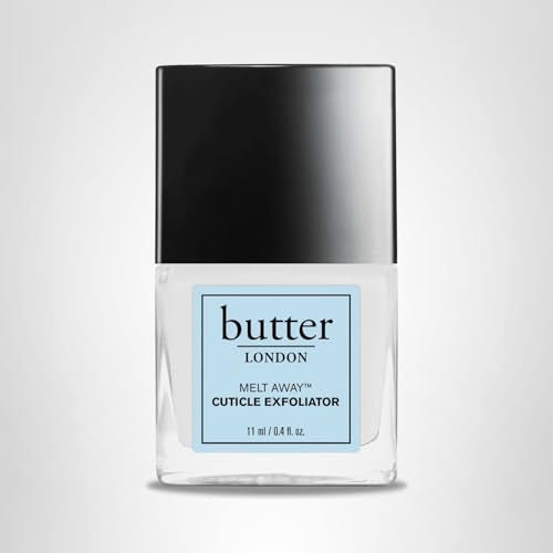 butter LONDON Cuticle Remover Liquid, Melt Away - Cuticle Oil Exfoliator & Softener Gently Removes Dry, Overgrown Cuticles for Healthy Looking Nails - Fast-Acting & Pain-Free Formula - 0.4 Fl Oz
