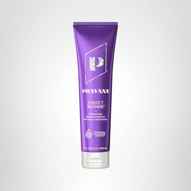 Pravana The Perfect Blonde Purple Toning Masque Treatment | Neutralizes Brassy, Yellow Tones | For Color-Treated Hair | Adds Strength, Shine, Elasticity | 5 Fl Oz